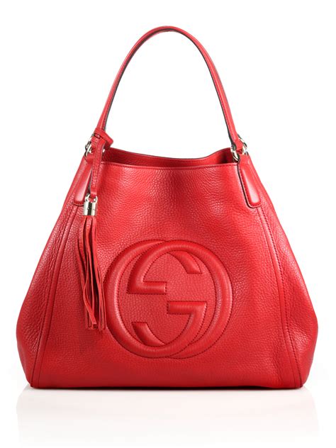 gucci red soho shoulder bag